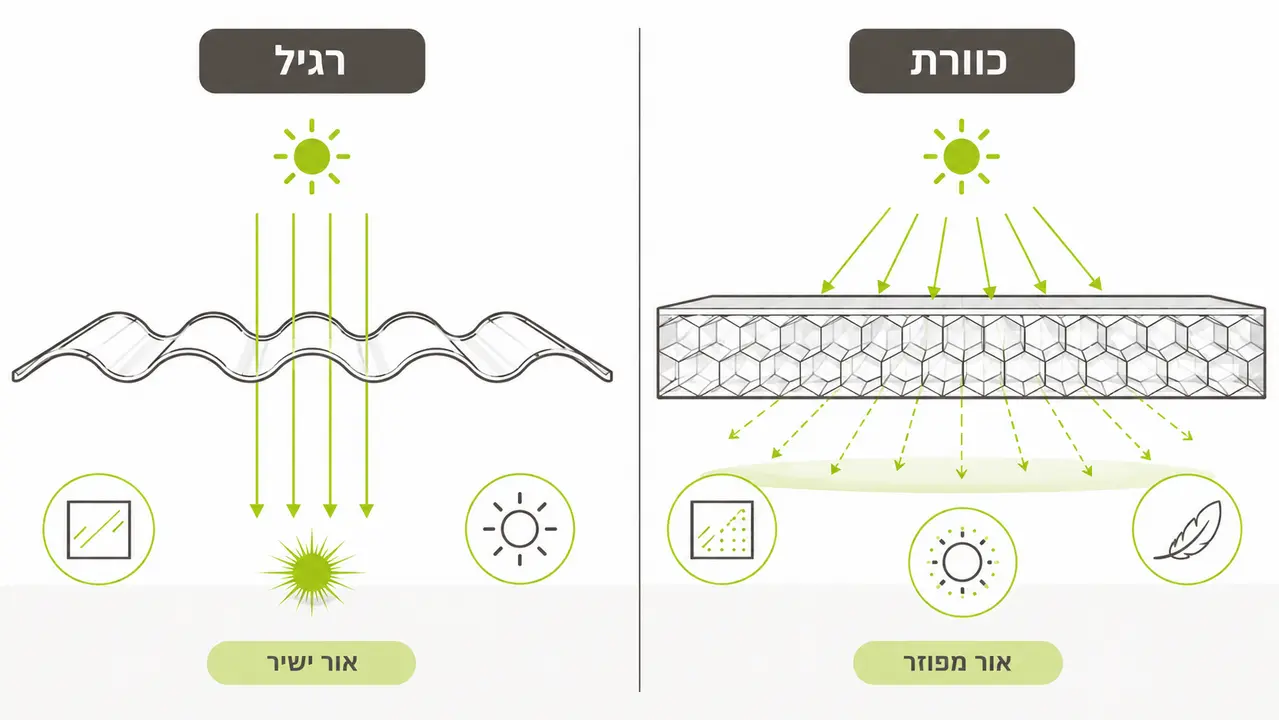 השוואה בין לוח סנטף רגיל ללוח כוורת BH