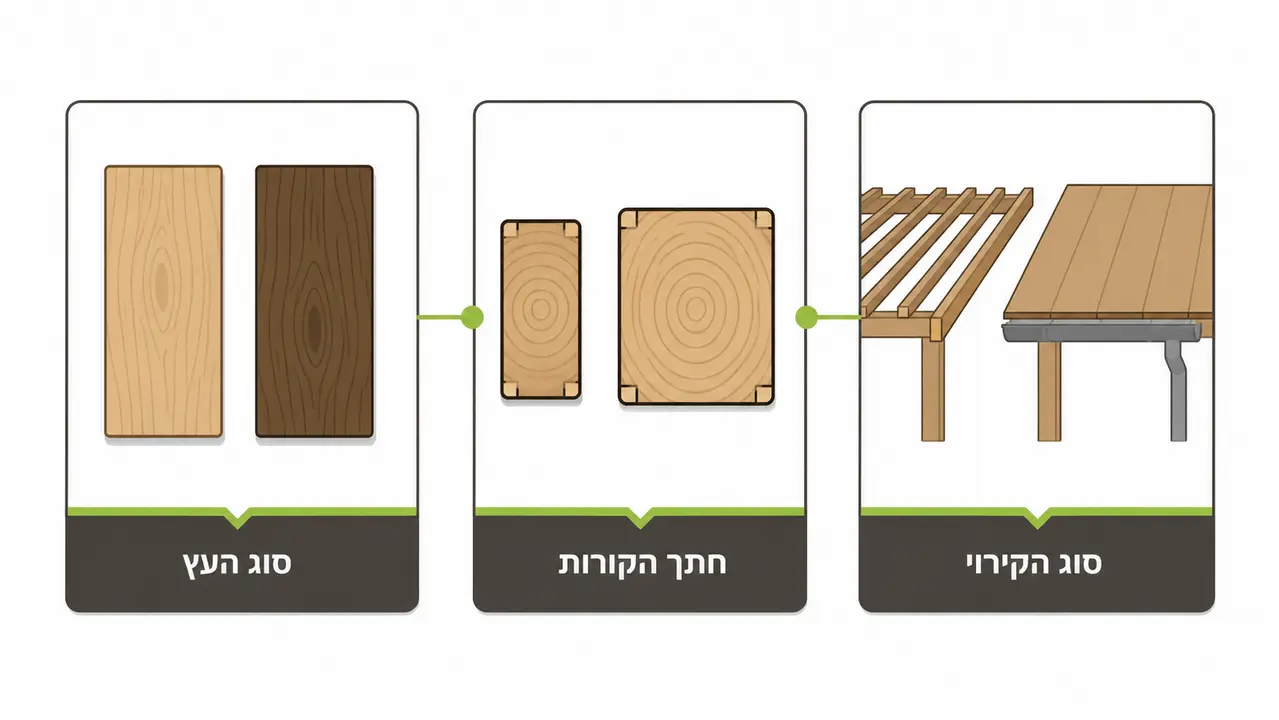 פירוק עלות בניית פרגולת עץ למטר רבוע
