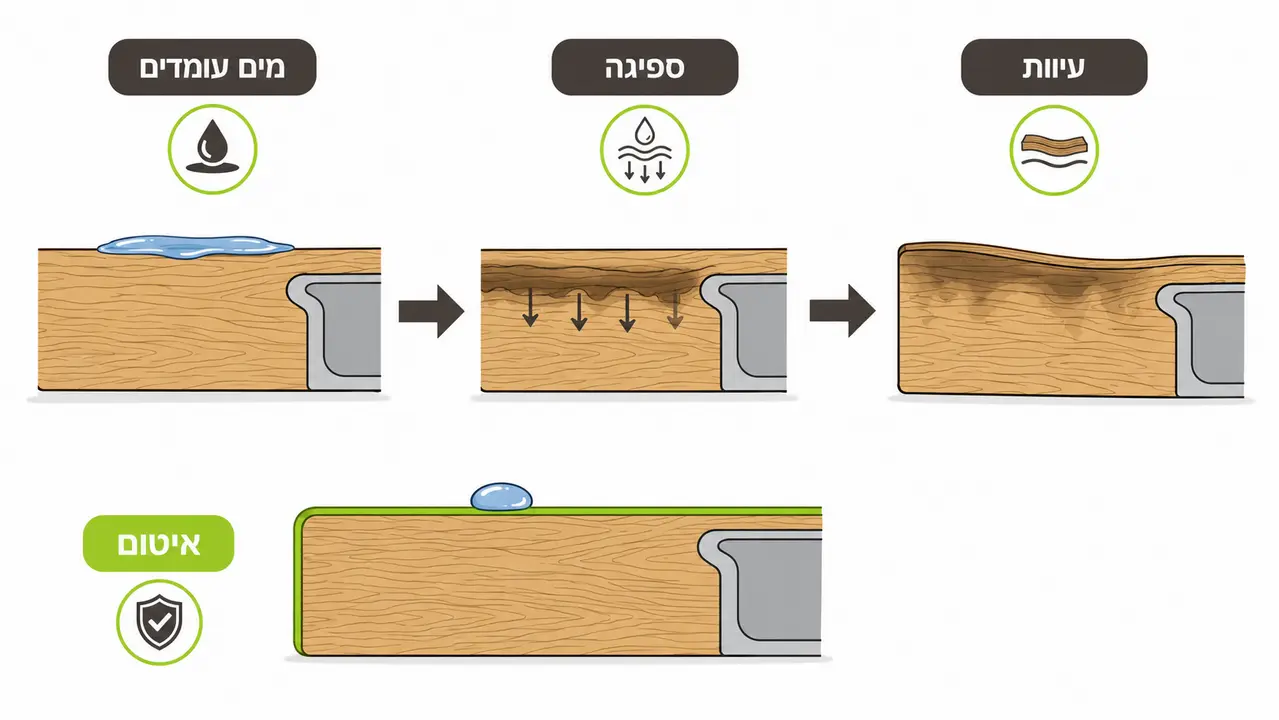 עובי מומלץ לפלטת אלון לשולחן אוכל