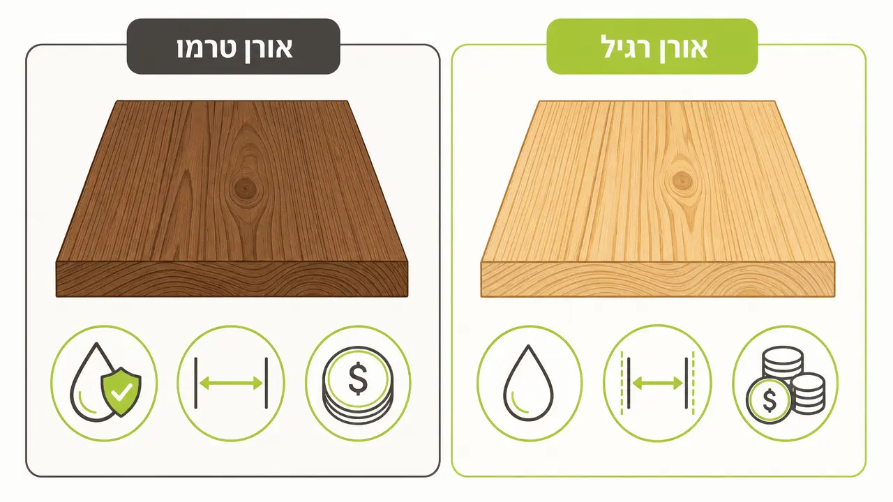 עץ אורן טרמו לעומת אורן רגיל