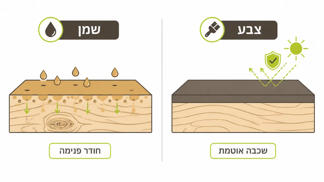 משטח דק אורן שמן לצד בריכה