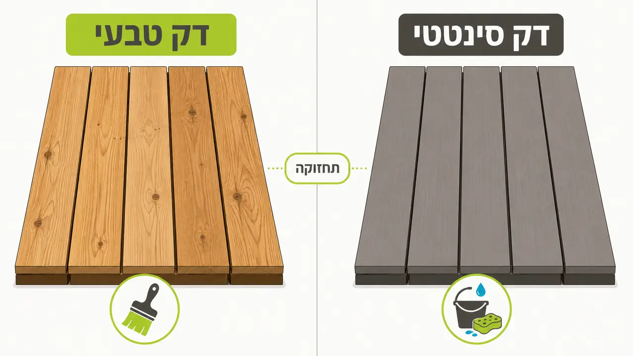הבדלים בין דק עץ טבעי לדק סינטטי