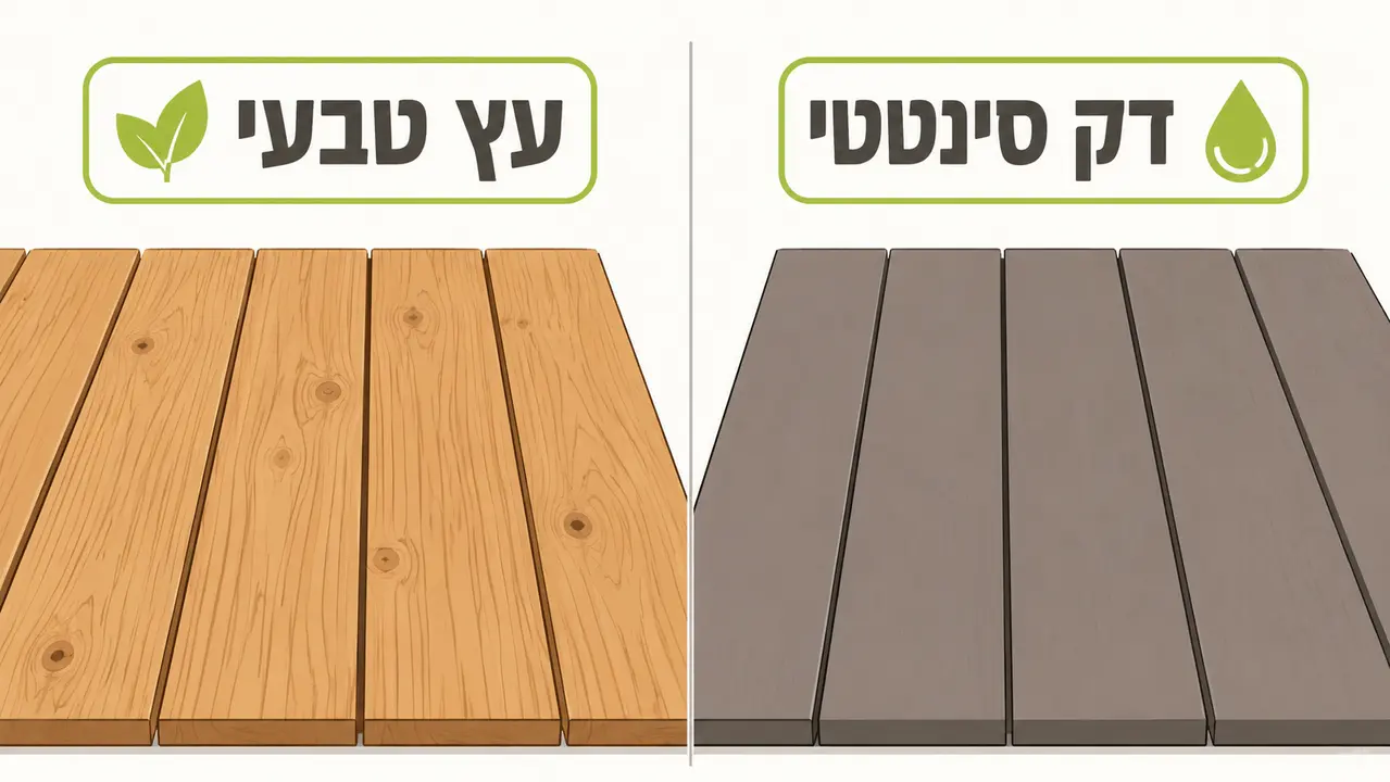 דק עץ מול דק סינטטי - השוואה חזותית