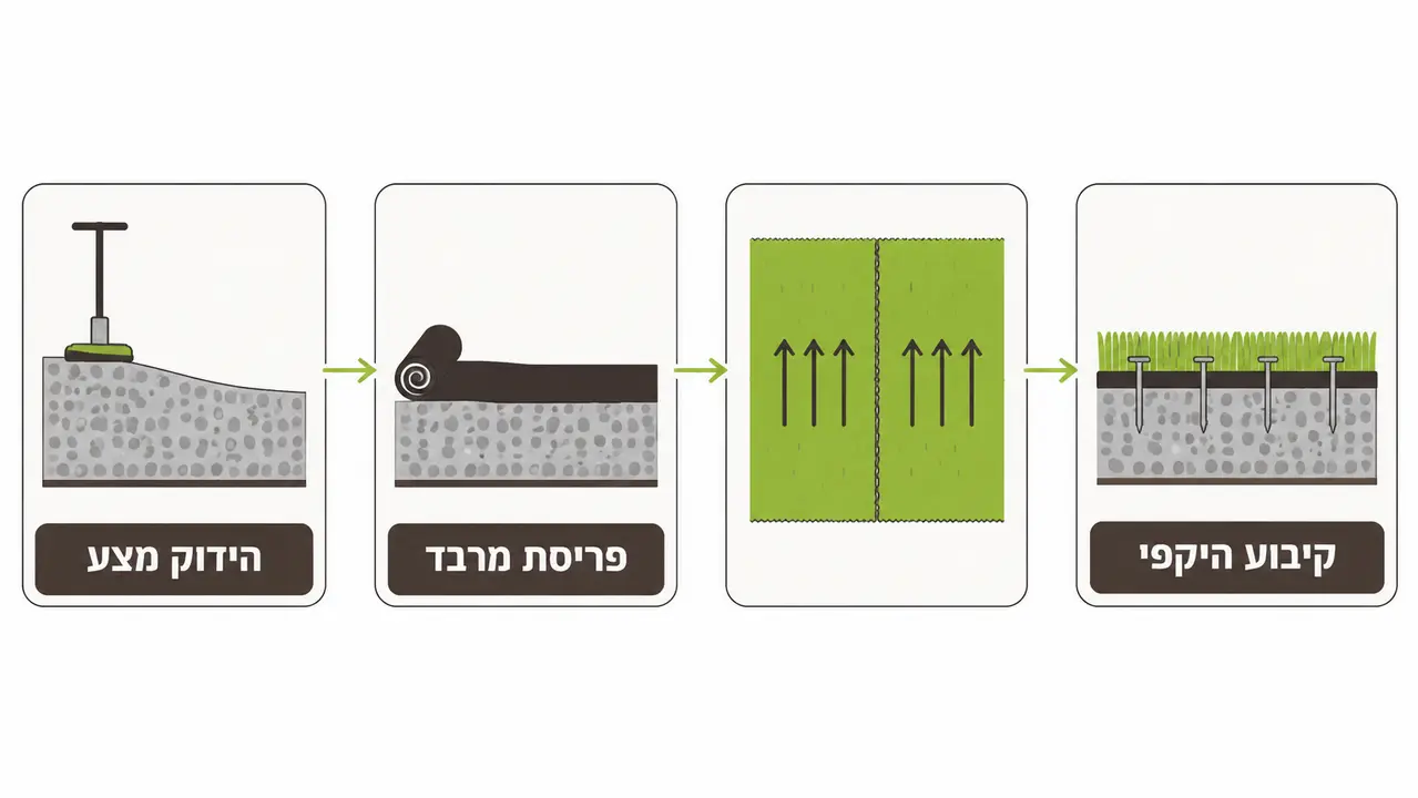 התקנת דשא סינטטי שלב אחר שלב בחצר בית
