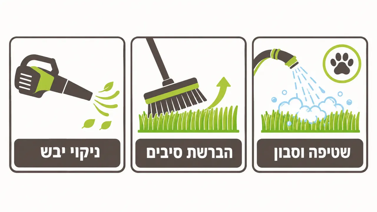ניקוי ותחזוקה של משטח דשא סינטטי