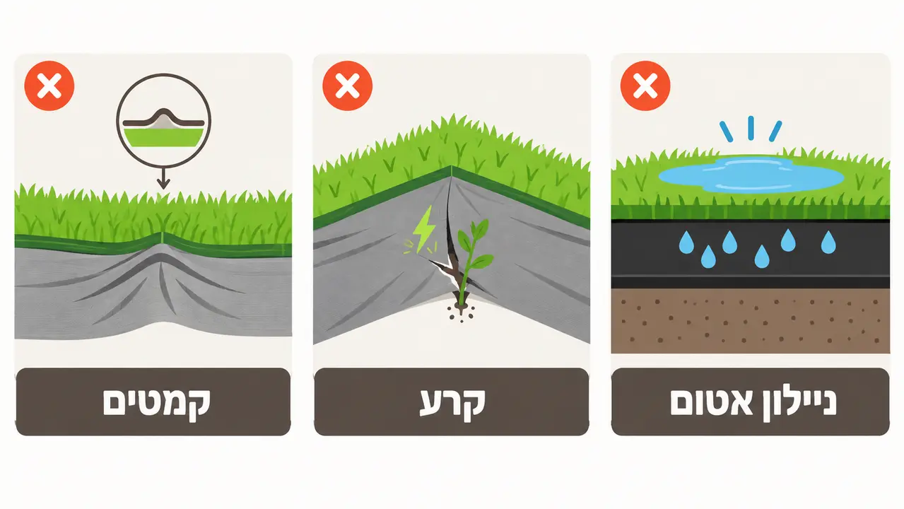 טעויות נפוצות בהנחת יריעה גיאוטכנית מתחת לדשא סינטטי
